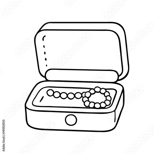 black and white jewelry box with necklace clip art preview