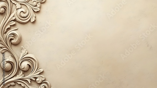 Elegant Ornate Design on Beige Textured Background