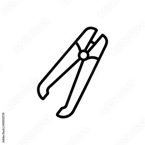 Outline Icon Of Fish Lip Gripper Tool For Fishing Design Elements
