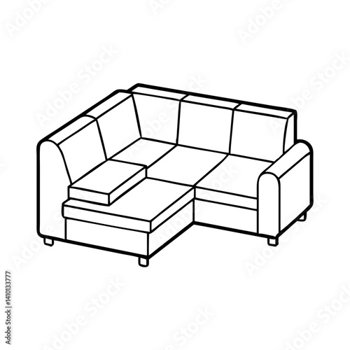 sectional sofa icon, sectional sofa vector illustration-simple illustration of sectional sofa, perfect for sectional sofa logos and icons