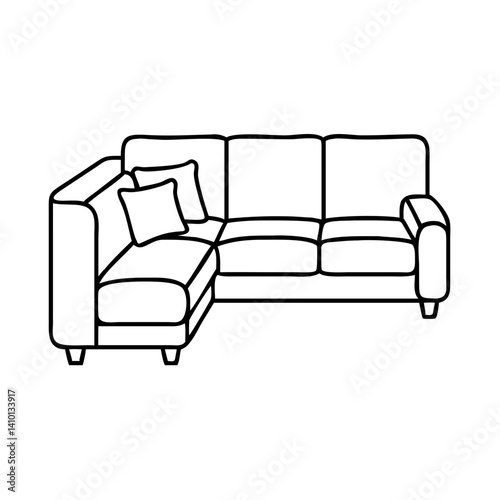 sectional sofa icon, sectional sofa vector illustration-simple illustration of sectional sofa, perfect for sectional sofa logos and icons