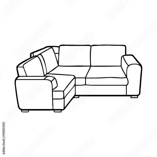 sectional sofa icon, sectional sofa vector illustration-simple illustration of sectional sofa, perfect for sectional sofa logos and icons