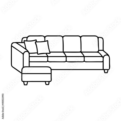 sectional sofa icon, sectional sofa vector illustration-simple illustration of sectional sofa, perfect for sectional sofa logos and icons
