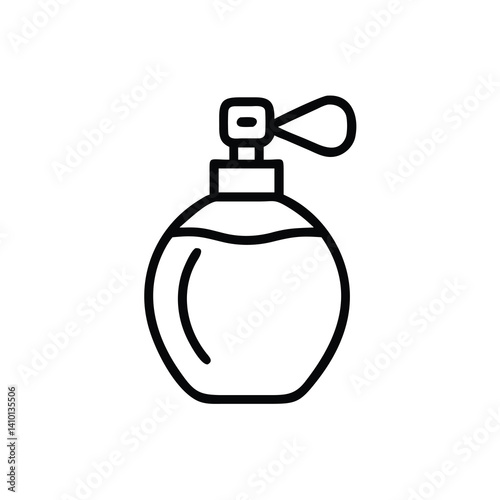 Perfume Bottle Silhouette Classic Fragrance Minimalist Icon Style Black Line Art