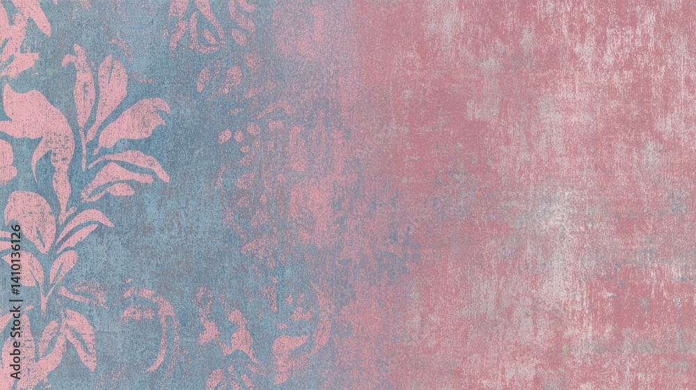 Dusty Rose and Teal Floral Texture Background