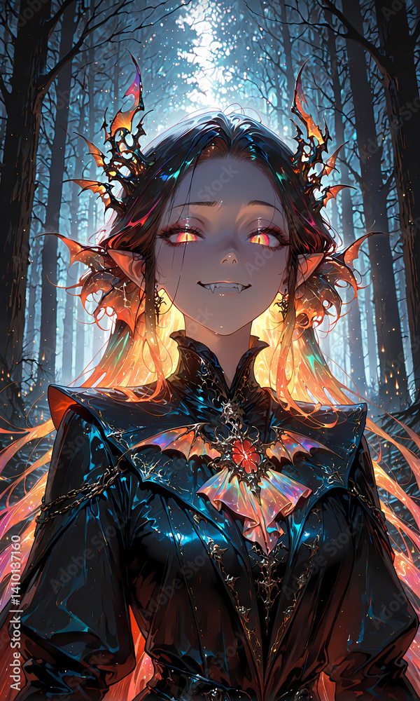 Fototapeta premium High-Quality Anime Girl Illustrations – Fantasy, Cyberpunk & Cute Aesthetic - AI