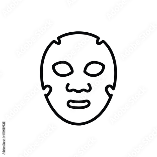 Facial Mask Outline Icon For Beauty And Skin Care Treatment Vector