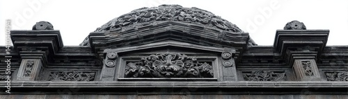 Close-up shot revealing the elaborate carvings on the dome's exterior - beauty detail sculpted beautiful