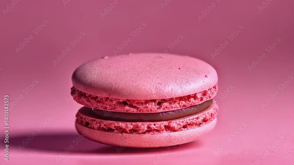 macaroon falling on a pink background macaroon falling on a pink background