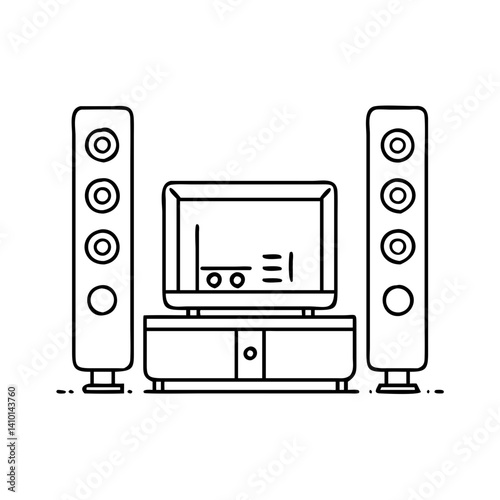 home theater system icon, home theater system vector illustration-simple illustration of home theater system, perfect for home theater system logos and icons