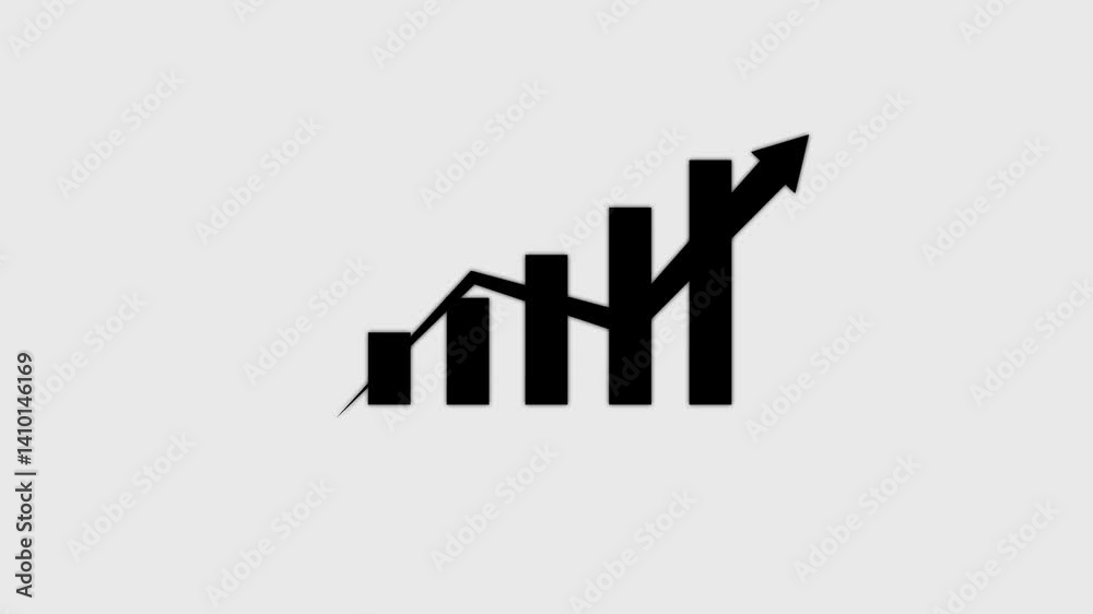 Animated business graph icon animation background Animated business graph icon animation background
