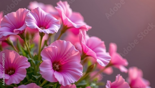 Bursts of Color: Create a striking image of sweet pea petals bursting forth in colors ranging from soft pink to lavender, against a subtle gradient.
