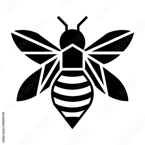 bee vector silhouette illustration, icon