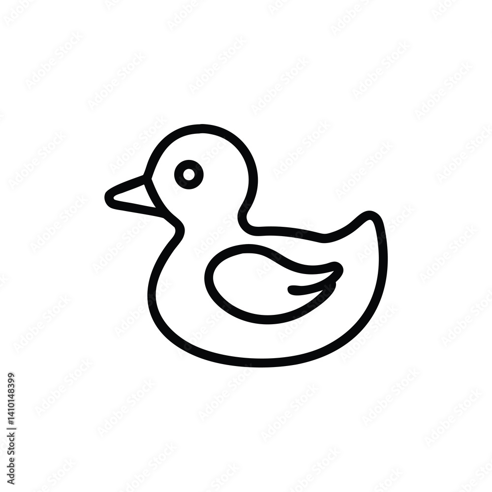 Simple Line Drawing of a Rubber Duck Bath Toy Simple Line Drawing of a Rubber Duck Bath Toy