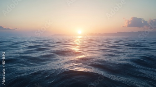 Calm Ocean Sunset Horizon
