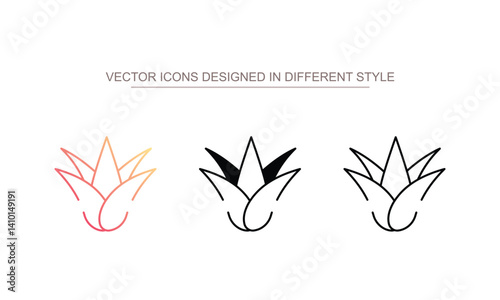 Aloe Vera icon design with white background stock illustration