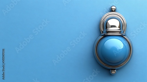 Elegant Blue Orb with Silver Chrome Accents