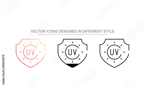 UV Protection icon design with white background stock illustration