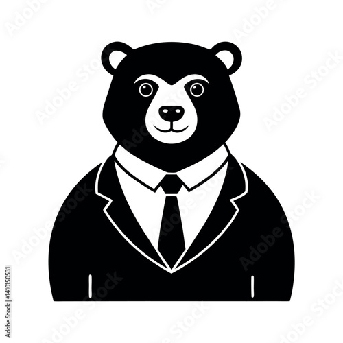 Polar bear in a suit, a fun and professional illustration.