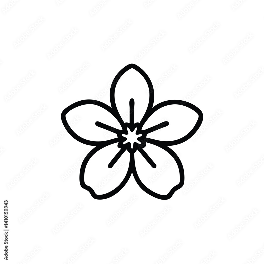 Simple Line Art Cherry Blossom Flower Graphic Design Simple Line Art Cherry Blossom Flower Graphic Design