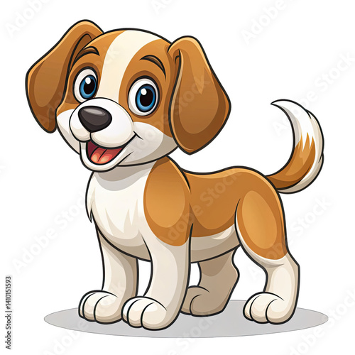 Obraz na płótnie Dog isolated on white background w salonie
