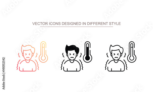 Heatstroke icon design with white background stock illustration
