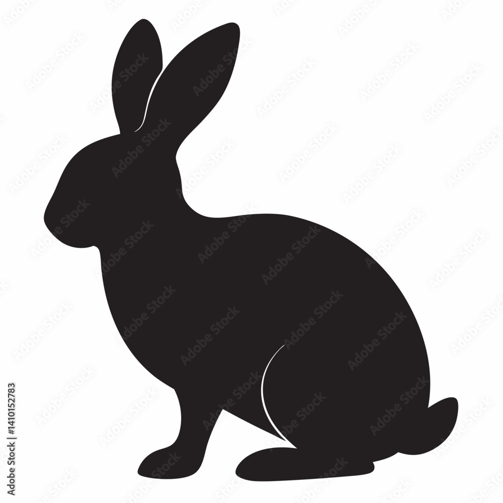 Obraz premium Rabbit silhouette vector illustration 