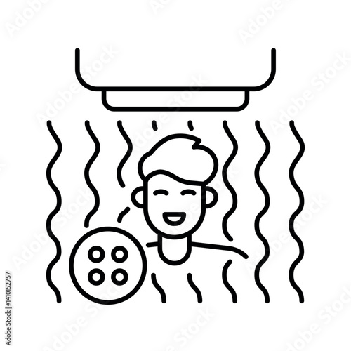 red light therapy black line icon for digital and print projects.
