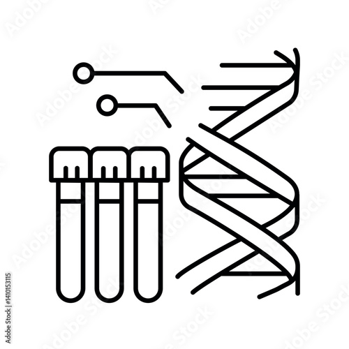 genetic testing black line icon for digital and print projects.