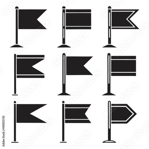 set of vector flags