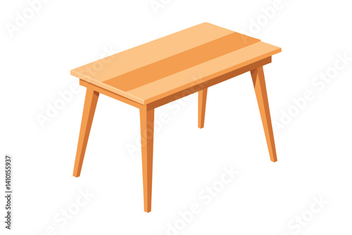 wooden table isolated on white