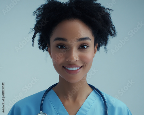 Beautiful woman close-up, doctor nurse care portrait close-up