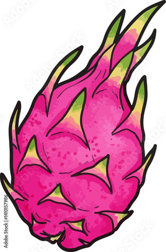 dragon fruit isolated on white background