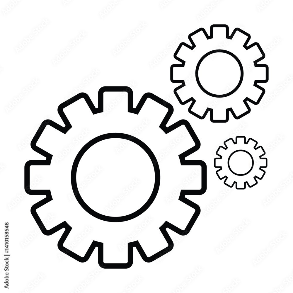 settings icon vector for any purposes, Simple Gear Icon Mechanical Cogwheel Symbol in Minimal Line Style settings icon vector for any purposes, Simple Gear Icon Mechanical Cogwheel Symbol in Minimal Line Style