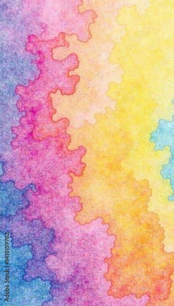 Obraz premium Watercolor brush background with pastel rainbow swirls and soft, blended colors , art, gradient
