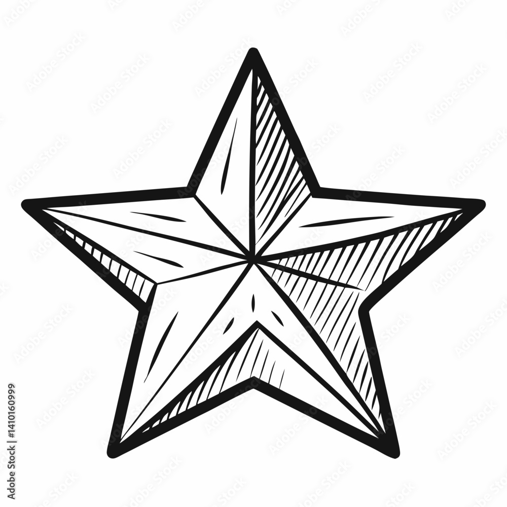 Starfish illustration on a white background, showcasing its unique shape and texture in a simple, artistic style. Starfish illustration on a white background, showcasing its unique shape and texture in a simple, artistic style.