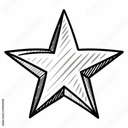 Starfish illustration on a white background, showcasing its unique shape and texture in a simple, artistic style.