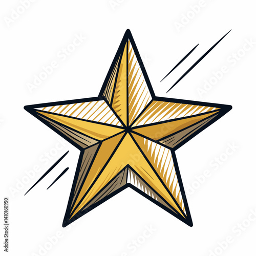 Starfish illustration on a white background, showcasing its unique shape and texture in a simple, artistic style.
