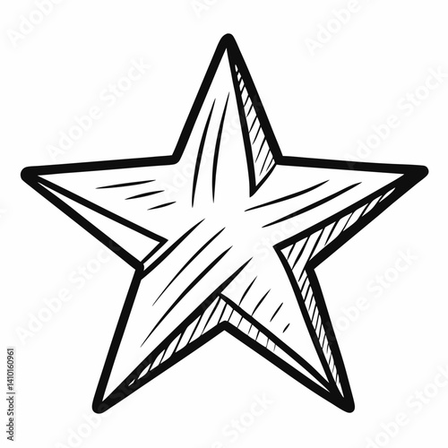 Starfish illustration on a white background, showcasing its unique shape and texture in a simple, artistic style.