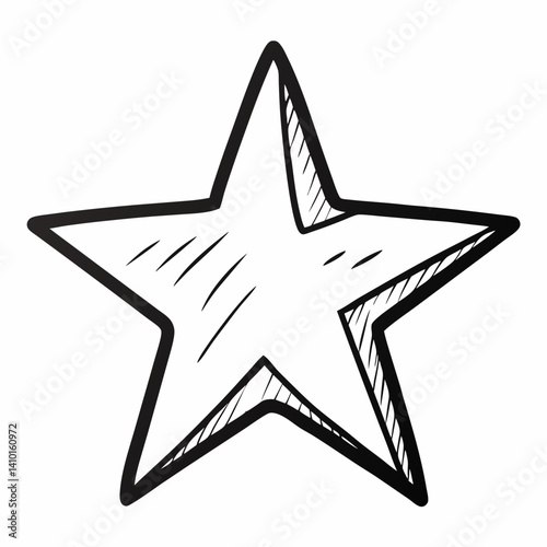 Starfish illustration on a white background, showcasing its unique shape and texture in a simple, artistic style.