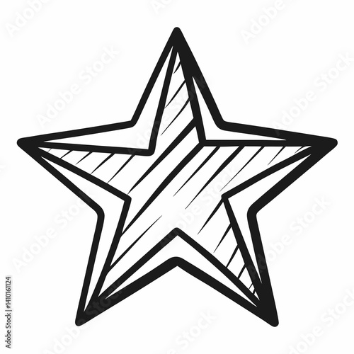 Starfish illustration on a white background, showcasing its unique shape and texture in a simple, artistic style.