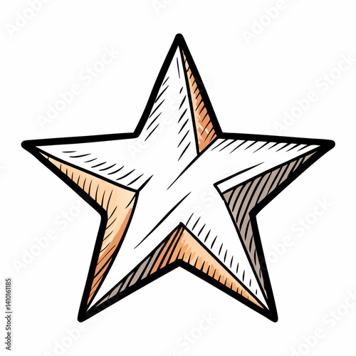 Starfish illustration on a white background, showcasing its unique shape and texture in a simple, artistic style.