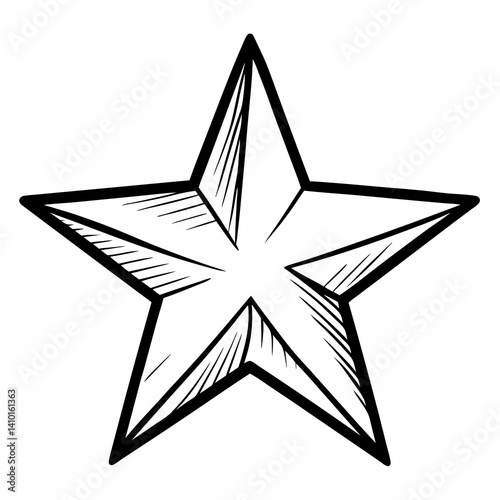 Starfish illustration on a white background, showcasing its unique shape and texture in a simple, artistic style.