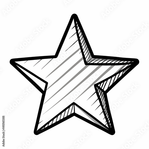Starfish illustration on a white background, showcasing its unique shape and texture in a simple, artistic style.