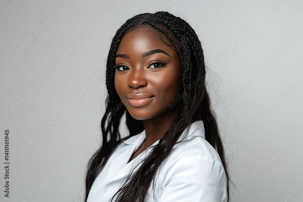 Beautiful woman close-up, doctor nurse care portrait close-up