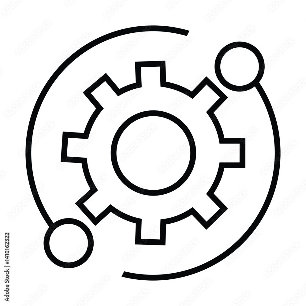settings icon vector for any purposes, Simple Gear Icon Mechanical Cogwheel Symbol in Minimal Line Style settings icon vector for any purposes, Simple Gear Icon Mechanical Cogwheel Symbol in Minimal Line Style