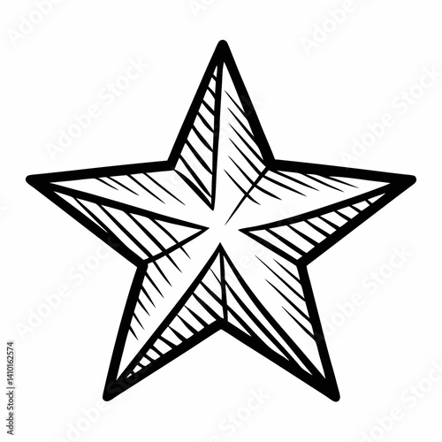 Starfish illustration on a white background, showcasing its unique shape and texture in a simple, artistic style.