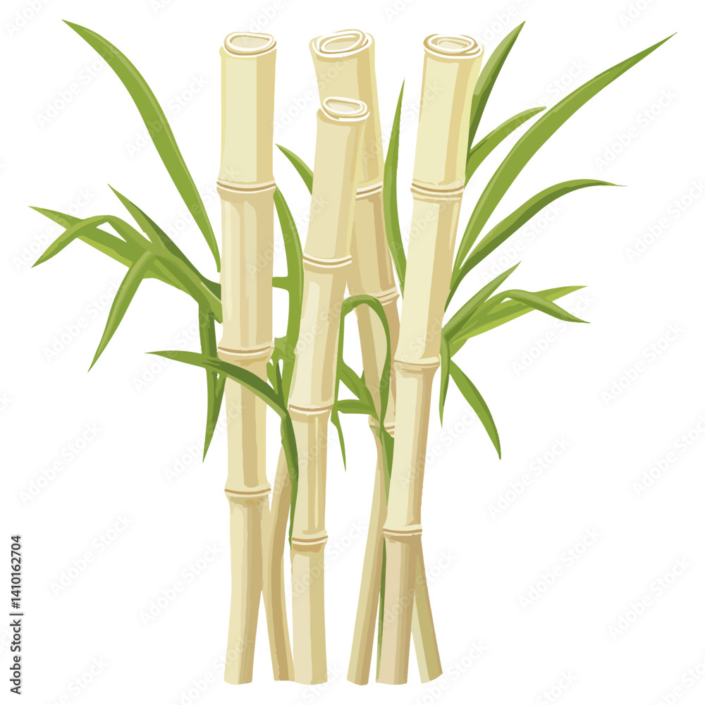Fototapeta premium Sugar cane, fruit, plant, vector, transparent background