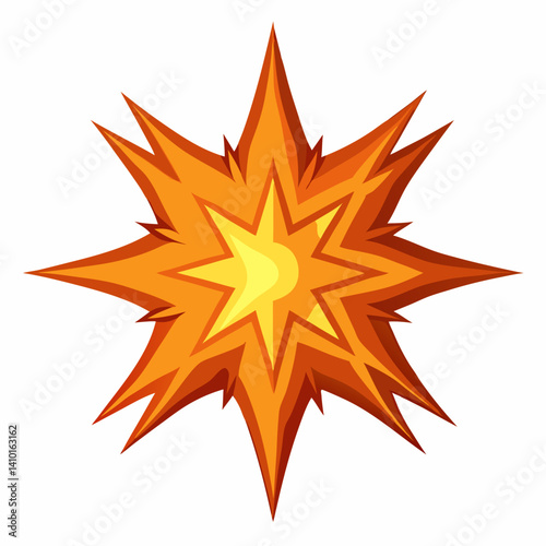 Starburst icon featuring vibrant orange and yellow colors, radiating outward from a central point.
