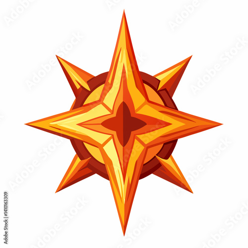 Starburst icon featuring vibrant orange and yellow colors, radiating outward from a central point.